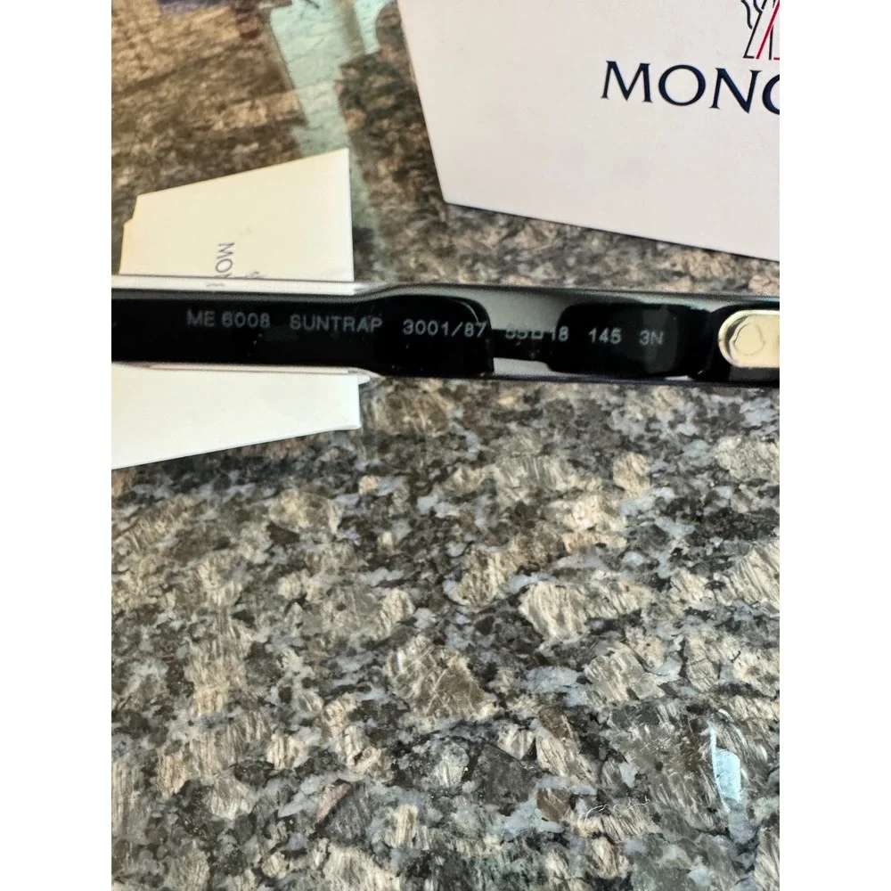 Moncler‎ Suntrap ML6008 Sunglasses Black Grey Rectangular Made in Italy ML 6008